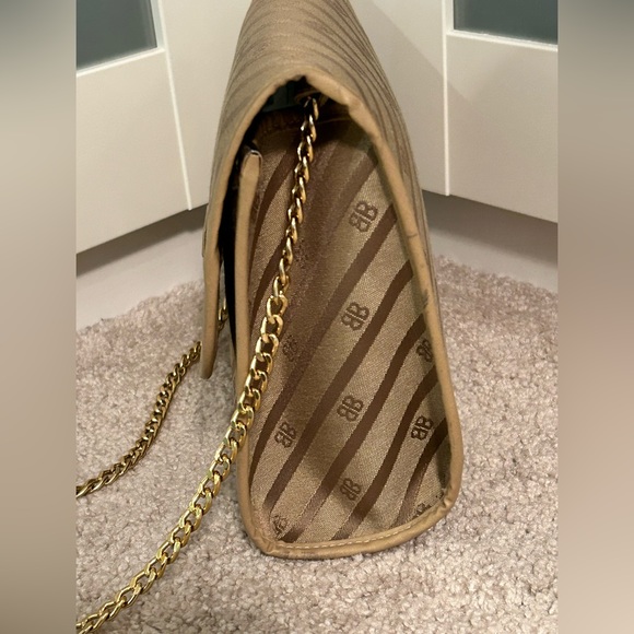 Balenciaga Monogram Fabric Vintage Shoulder Crossbody Flap Bag Beige Leather - Picture 10 of 11